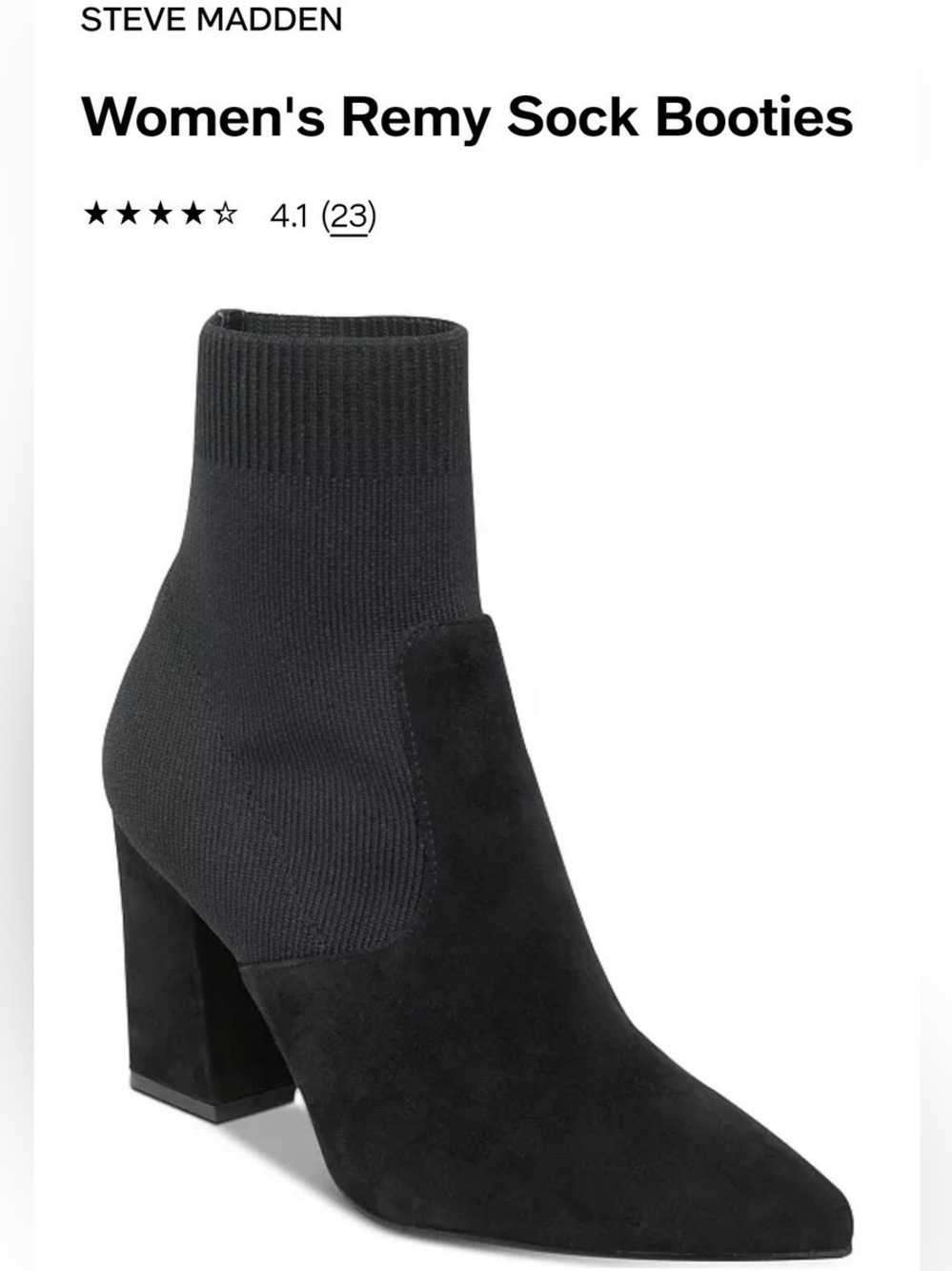 Steve Madden Black Sock Ankle Booties